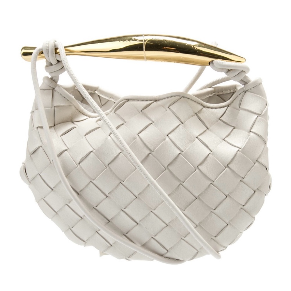 Bottega Veneta mini sardine Nappa intrecciato Gold and White bag